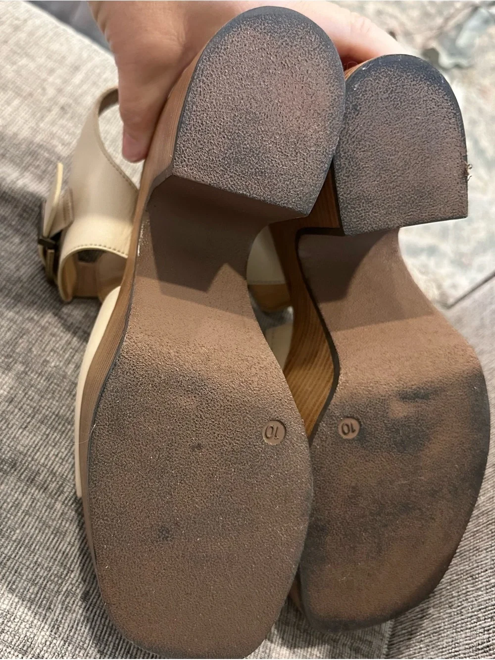 Anthropologie Seychelles Mosh Pit  Platform sandals Leather Stacked Heel 10